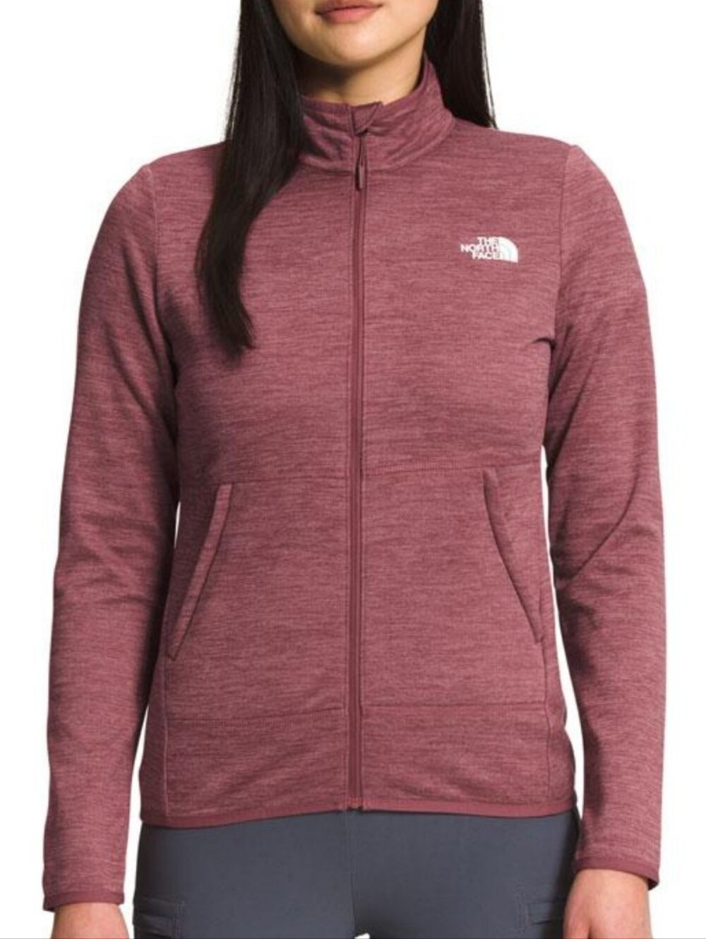 North Face Full Zip Fleece XL Women's Canyonlands Jacket Heathered Rose